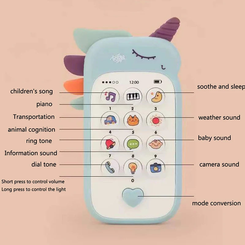 Biteable Unicorn Bunny Toy Mobile Phone Childrens Music