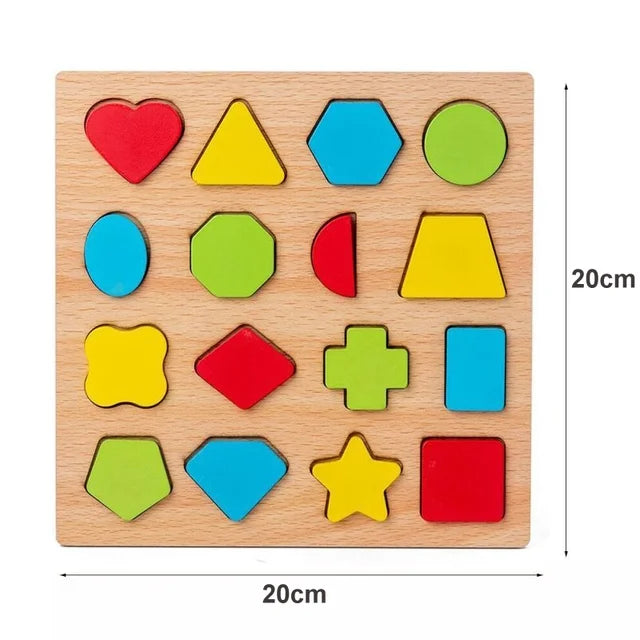 Montessori Baby Toys Wooden Peg Puzzles Hand Grab Boards