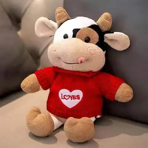 Cartoon Milk Cow Plush Doll Cute Simulation Cattle Animals