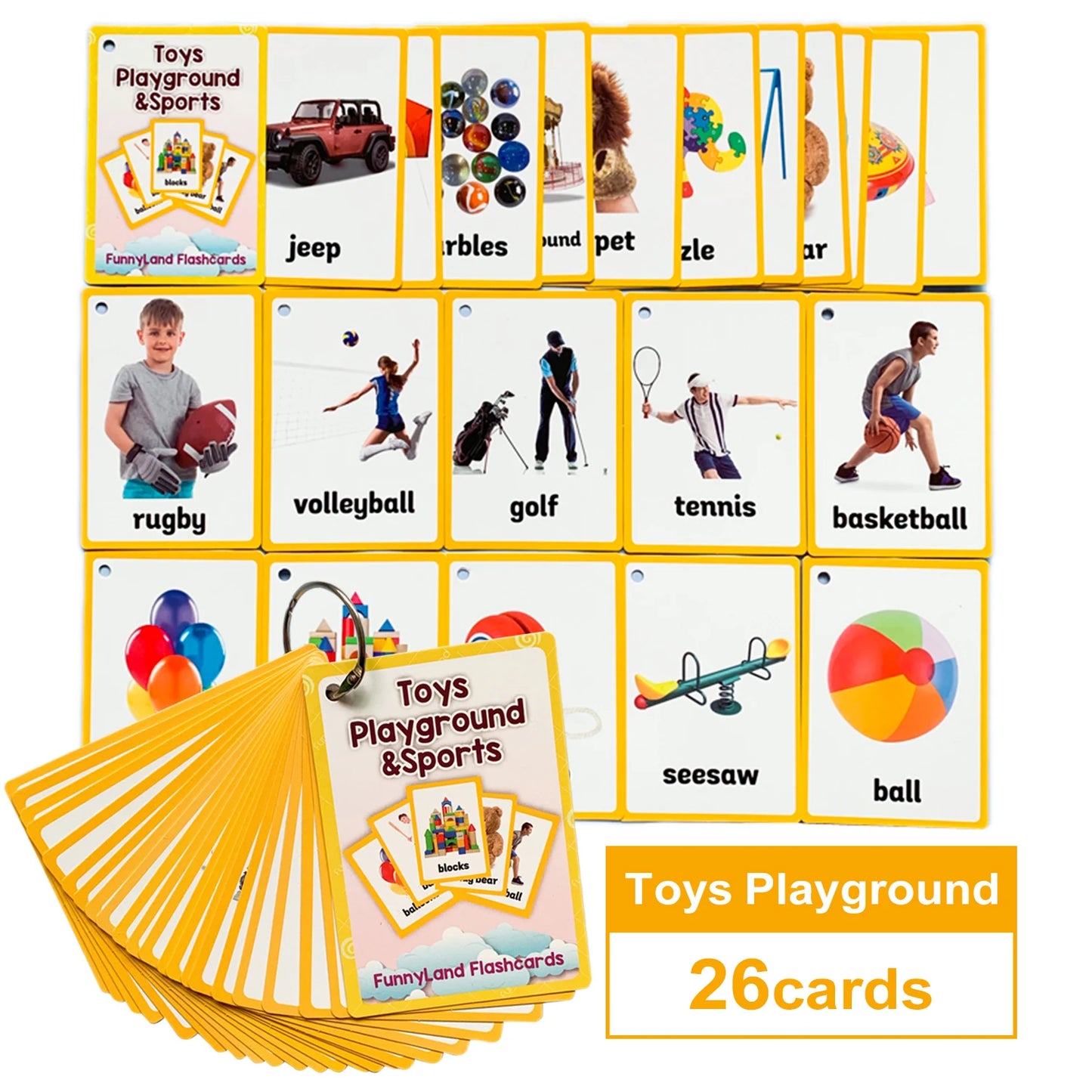 Kids Montessori Baby Learn English Word Card Flashcards Cognitive Educational Toys Picture Memorise Games Gifts for Children