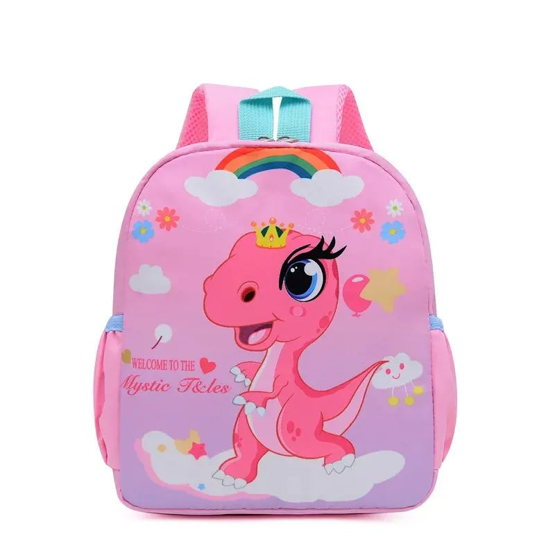 Cartoon Cute Dinosaur Printed School Bags Trendy Waterproof