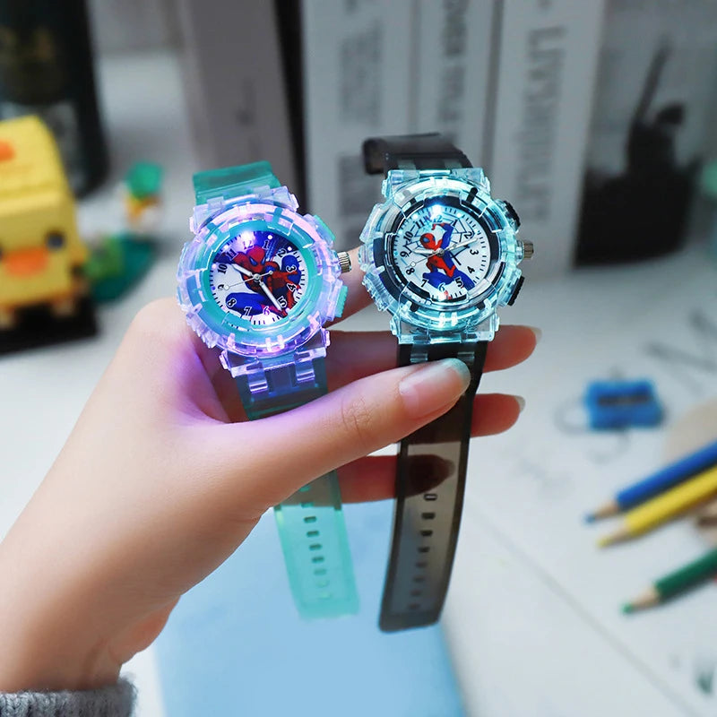 Disney Cartoon Spider Hero Kids Watch Lights Flashing Party