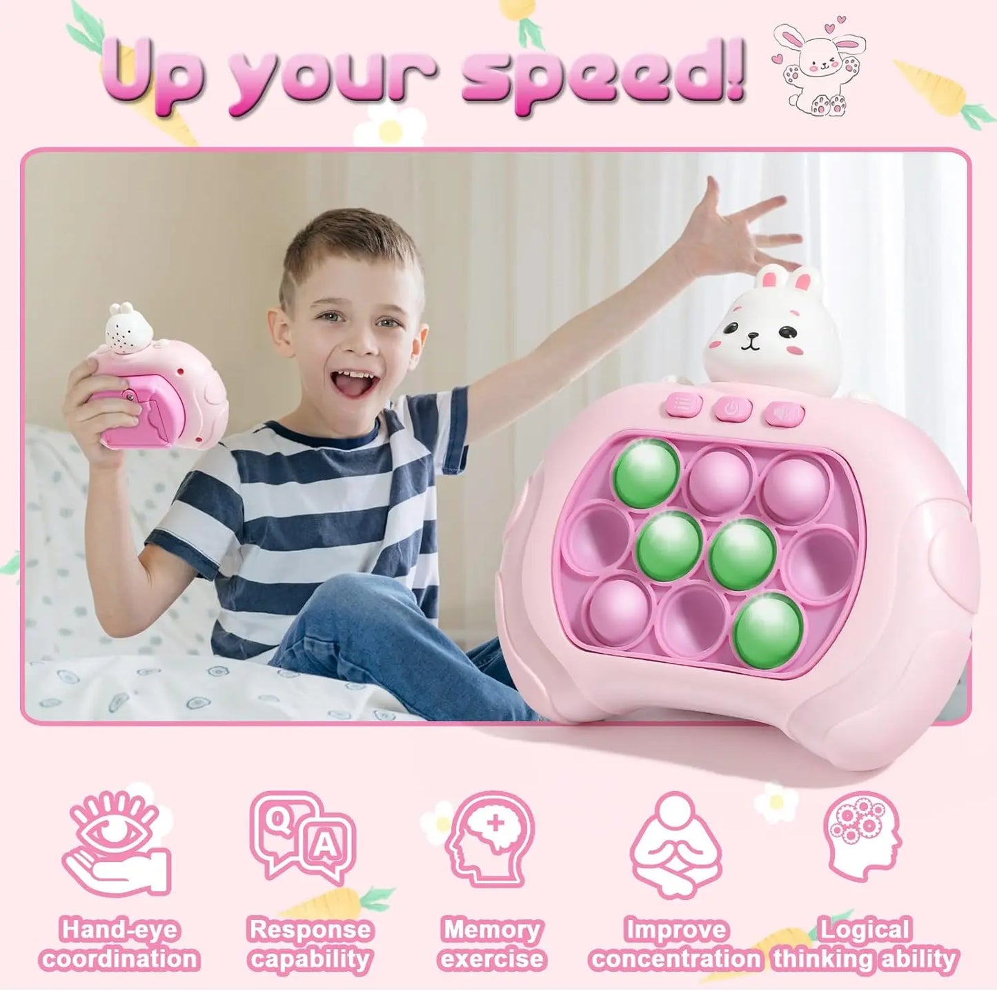 Electronic Quick Push Bubble Game Handle Pop it Light