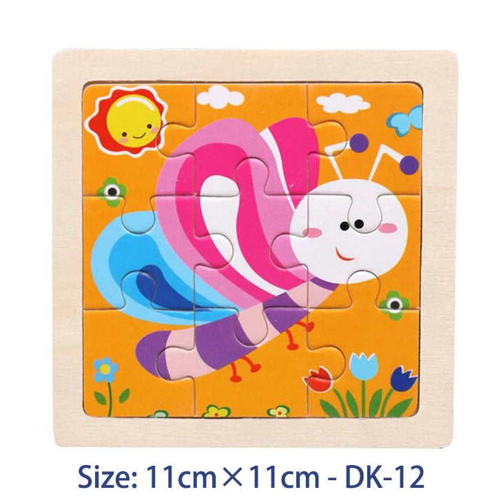 Kids Wooden Jigsaw Puzzle Games Cartoon