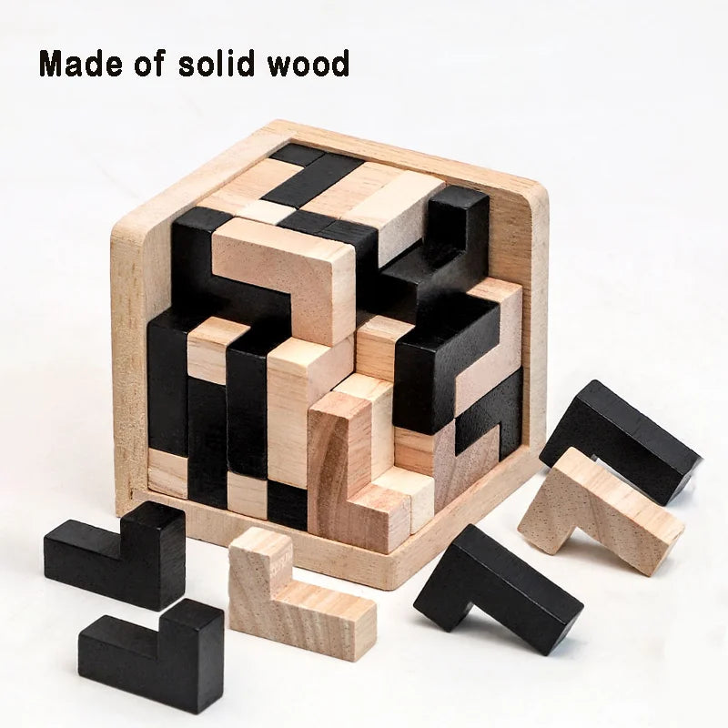 3D Cube Puzzle Luban Interlocking Creative Wooden