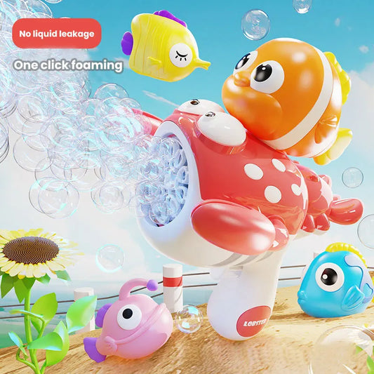 Handheld Bubble Machine Cartoon Clown Fish Lobster