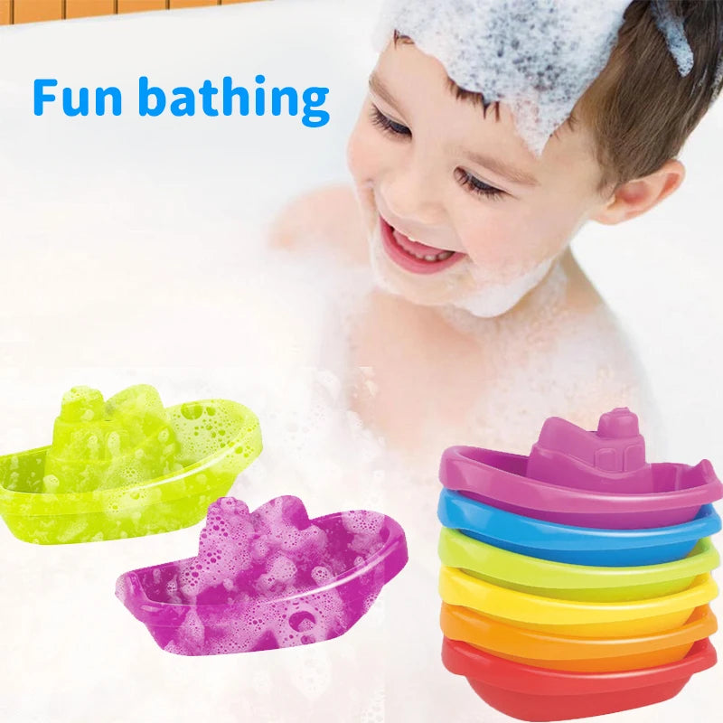 Stacking Cup Bath Toys for Kids Colorful Folding Boat