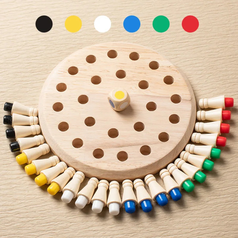 Wooden Memory Match Stick Chess Color Game Board