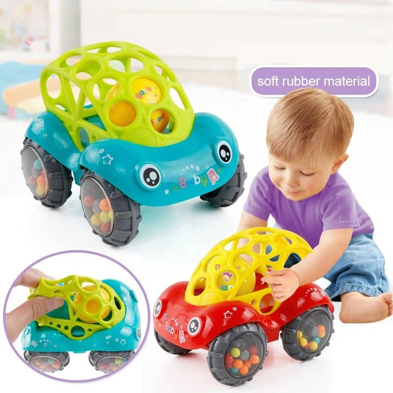 Soft Silicone Children Sensory Toy Cars Rubber Push and Go