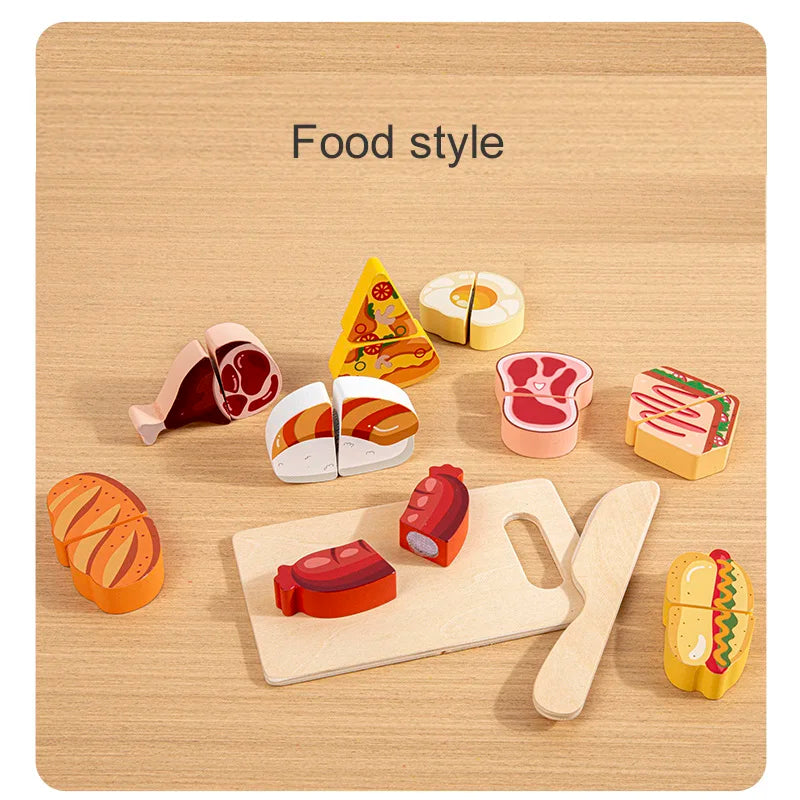 Simulation Kitchen Pretend Toy Wooden Vegetable Food Set