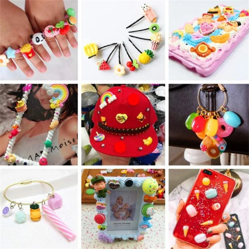 Cartoon Cake Resin Fruit Charms Flatback Cute Set