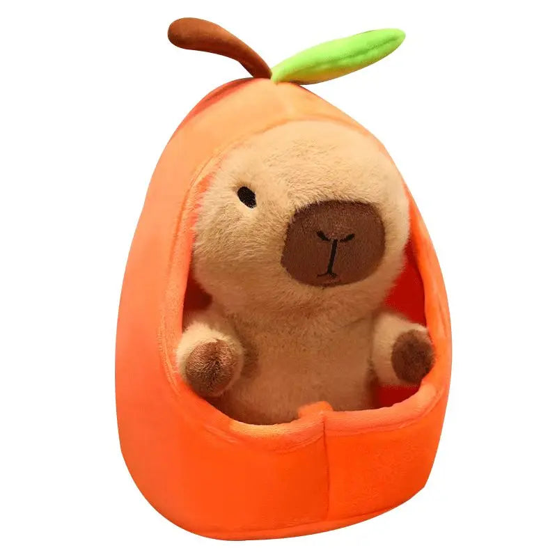 Capybara plush toys living in the fruit hut