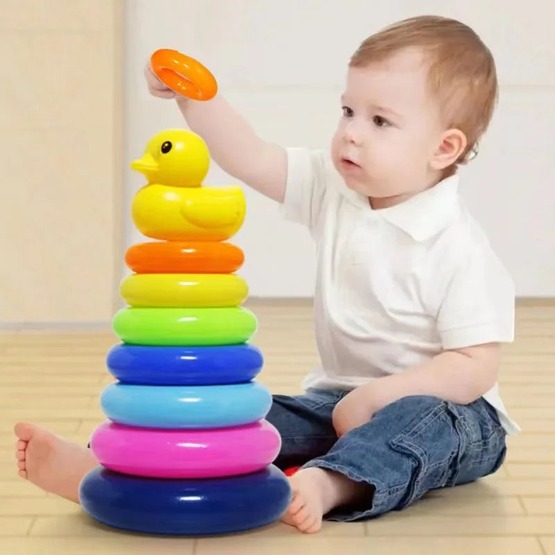 Baby puzzle development rainbow tower nesting