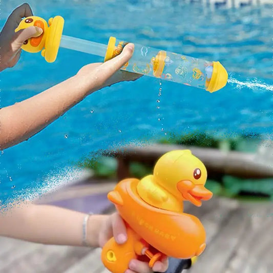 Cute Little Yellow Duck Pull Type Water Gun Bath