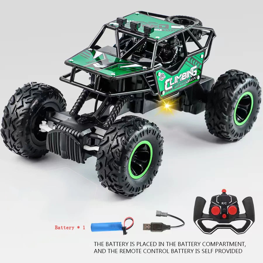 New RC Car 1:16 2WD with LED Light 2.4G 20KM/H High Speed Off-Road Climbing Remote Control