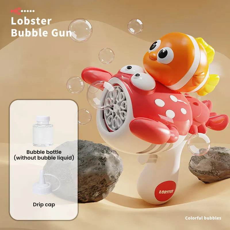 Handheld Bubble Machine Cartoon Clown Fish Lobster