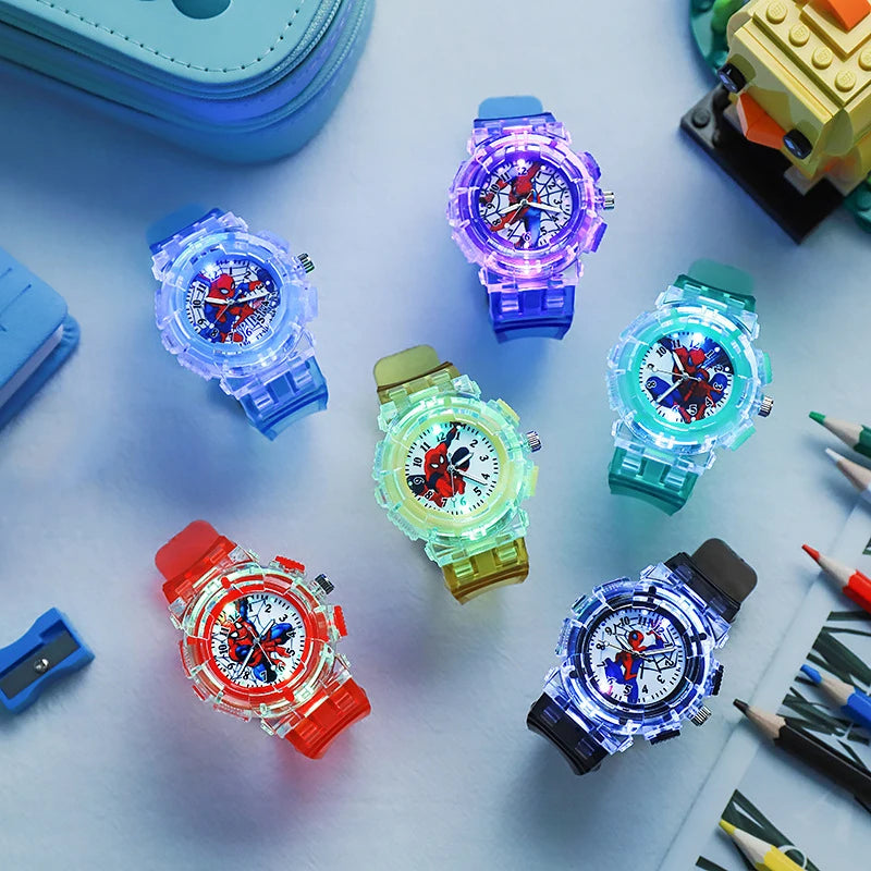 Disney Cartoon Spider Hero Kids Watch Lights Flashing Party