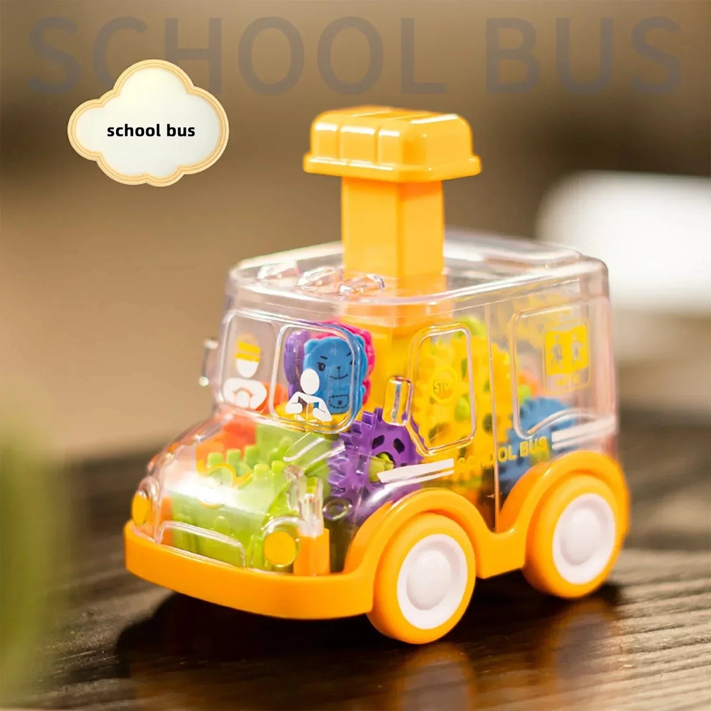 Baby Toy Cartoon Press Gear Car Toy