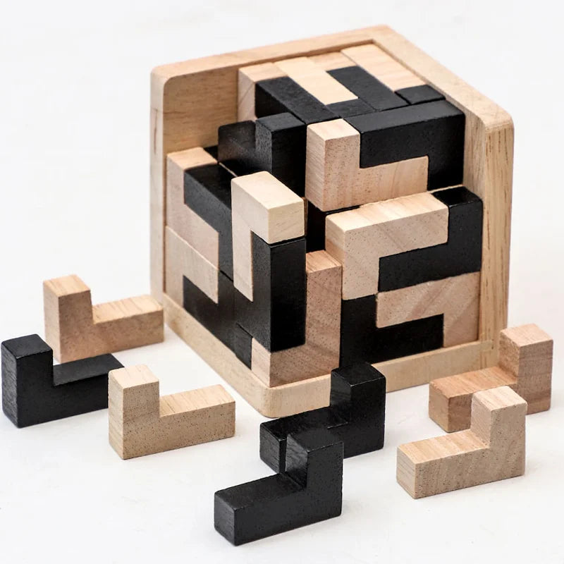 3D Cube Puzzle Luban Interlocking Creative Wooden