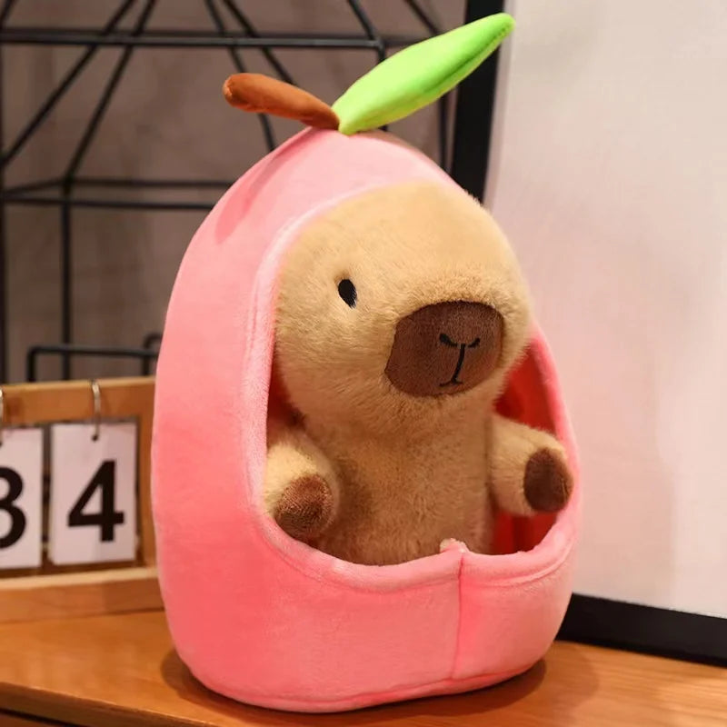 Capybara plush toys living in the fruit hut