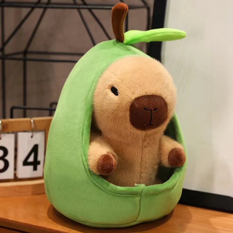 Capybara plush toys living in the fruit hut