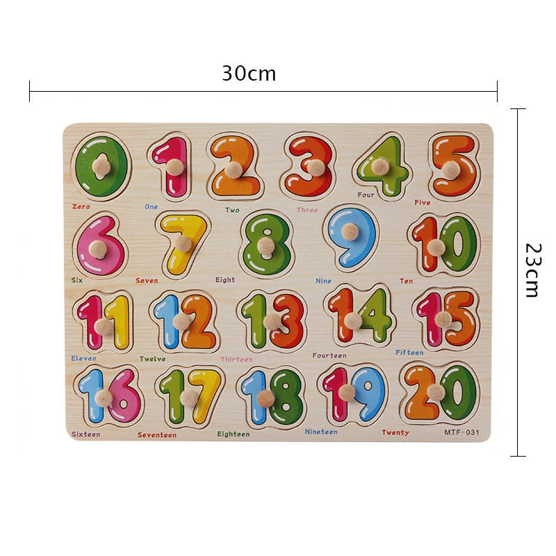 Montessori Baby Toys Wooden Peg Puzzles Hand Grab Boards