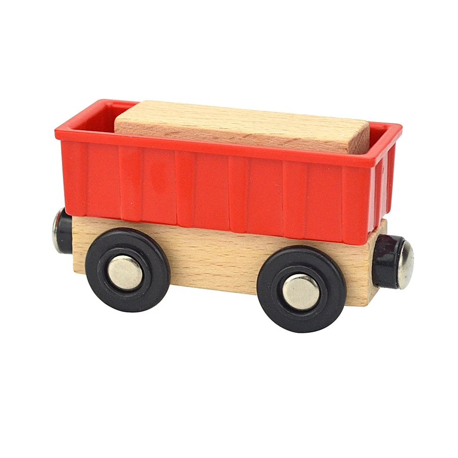 Wooden Magnetic Train Car Locomotive Toy Wood Railway