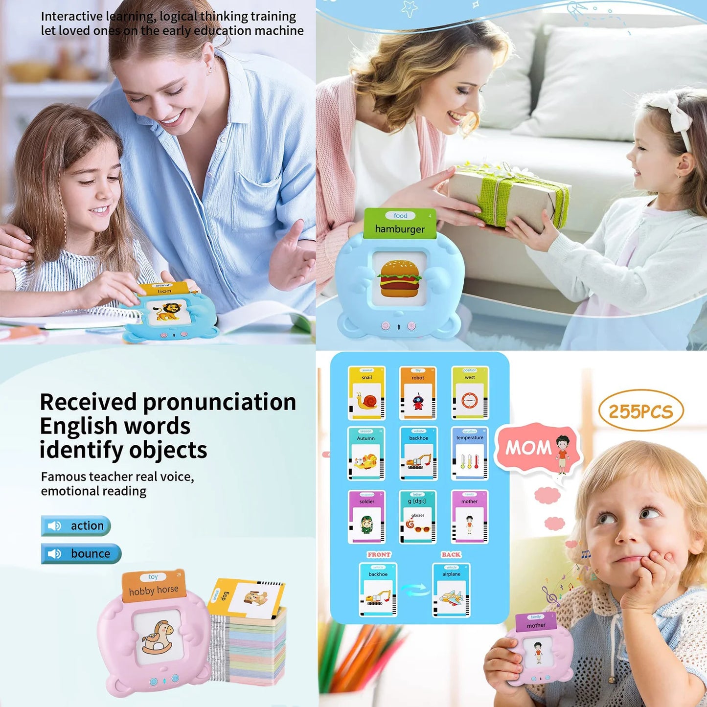 Early education card machine, children's puzzle flash card, English card insertion machine, audio learning