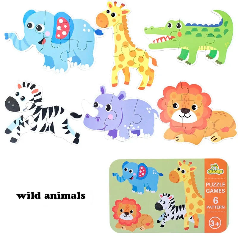 Baby Puzzle Montessori Educational Toys Wood 3D