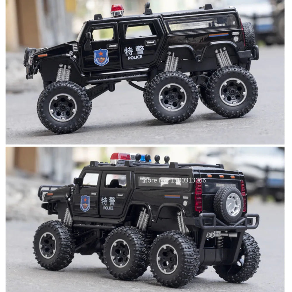 Hummer Police Cars Toy Model 7 Doors Opened