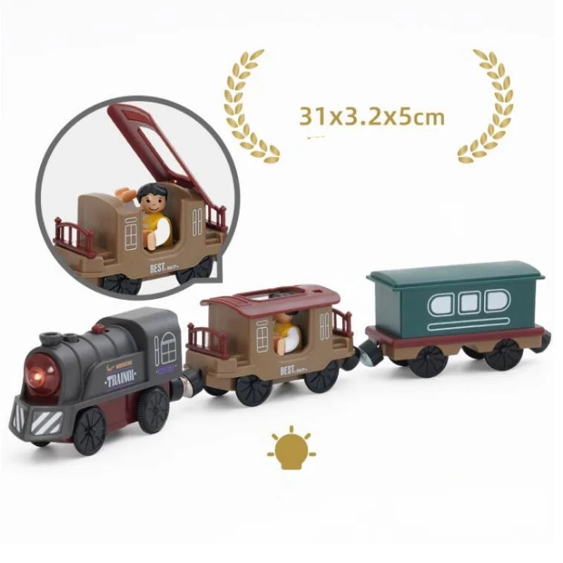 Wooden train track Locomotive Electric Train Set