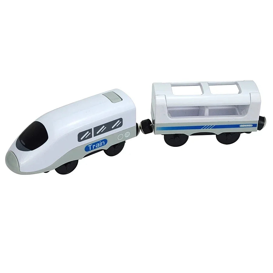 Wooden Locomotive Magnetic Electric Car Train Toys