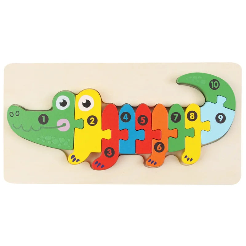 3D Puzzle Wooden Dinosaur Animal Jigsaw