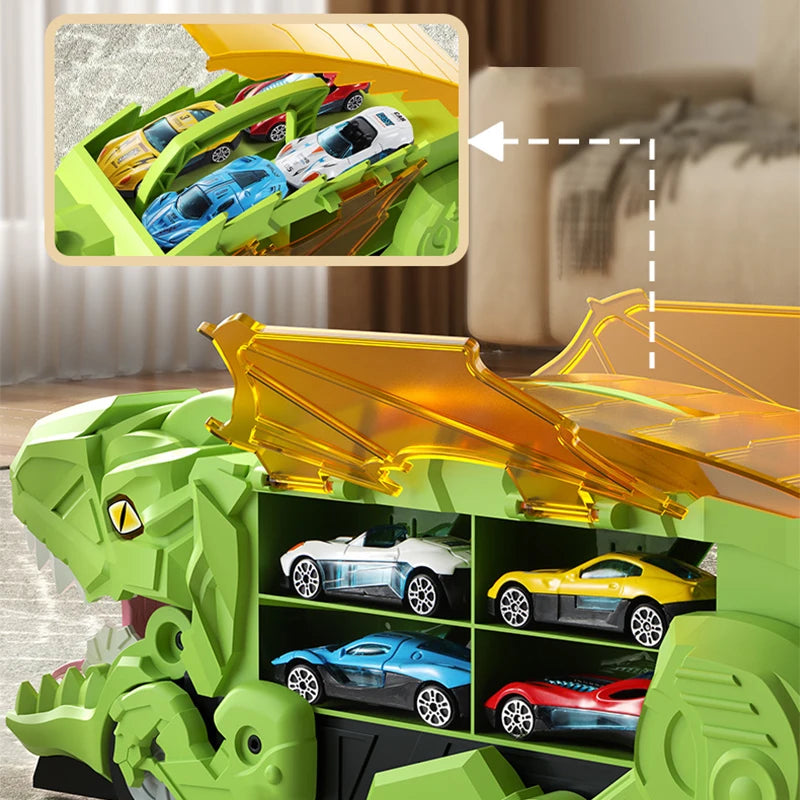 Alloy Dinosaur Transport Car Toy Large Inertial Car Carrier