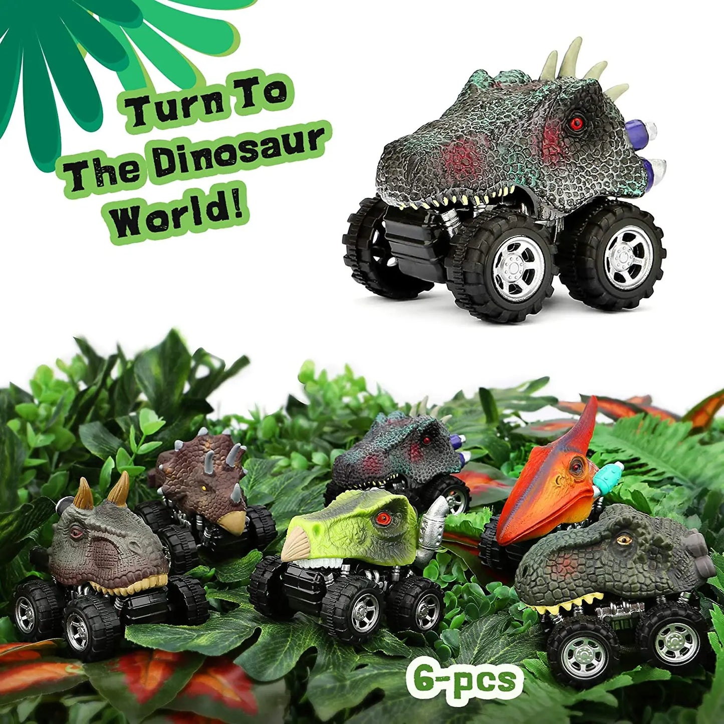 Dinosaur Toys Pull Back Cars Mini Monster Truck