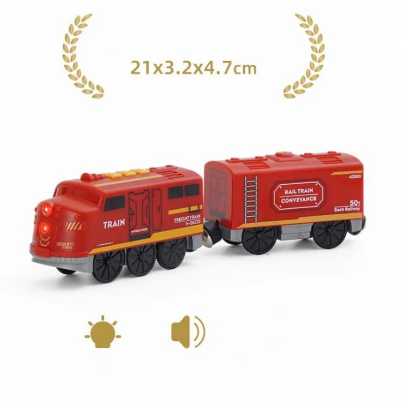 Wooden train track Locomotive Electric Train Set