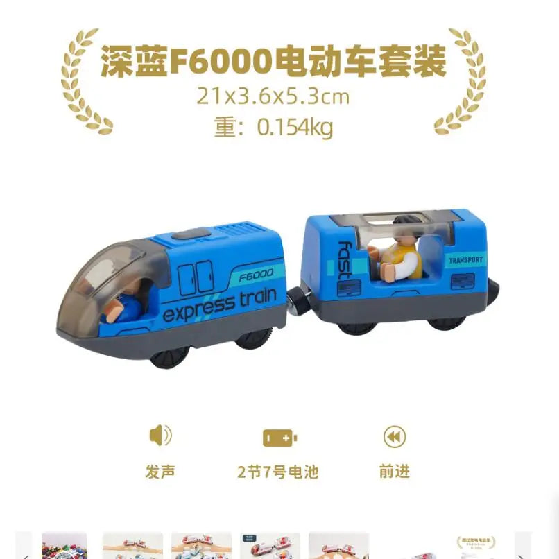 Wooden train track Locomotive Electric Train Set