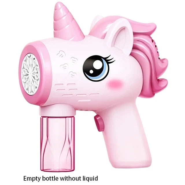 Unicorn electric bubble gun, toy bubble machine