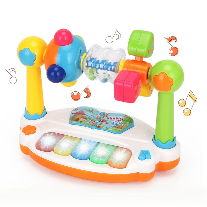 Baby Montessori Piano Toys Kids Rotating Music Keyboard