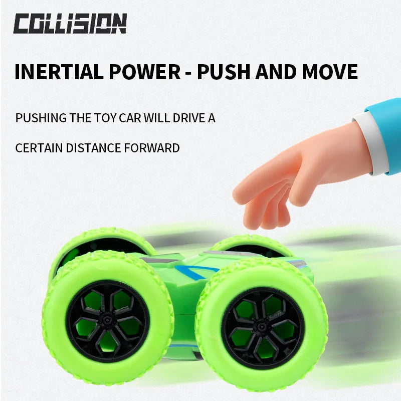 Double-sided inertia stunt rolling toy car