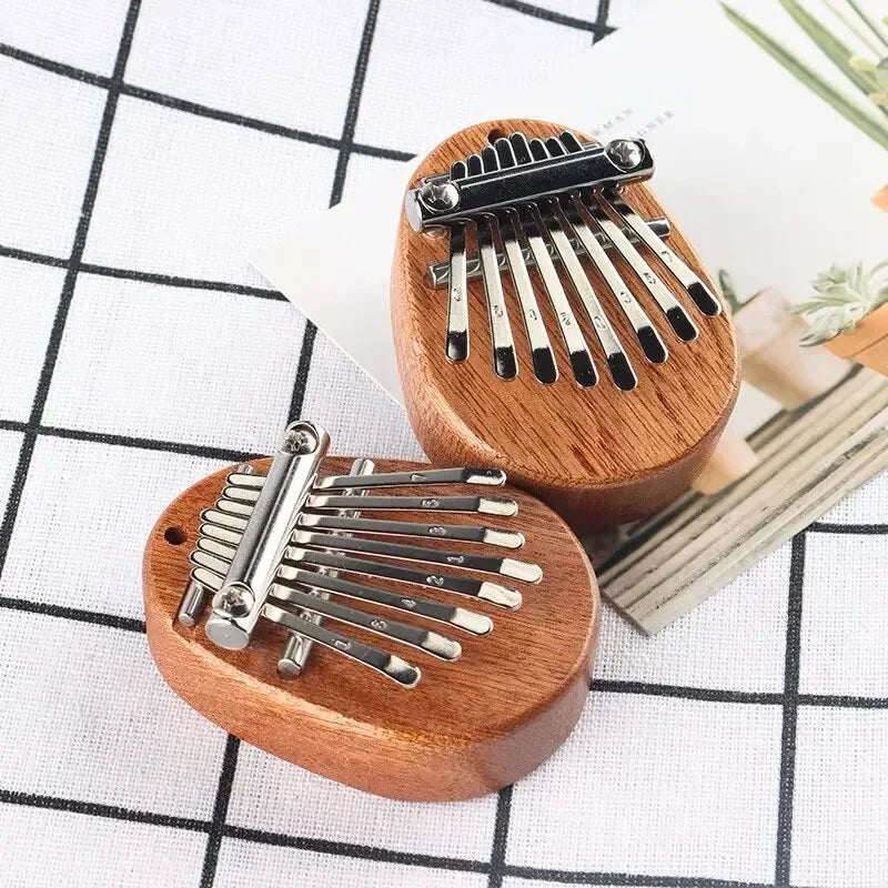 Wood Mini Thumb Piano Musical 8 Tones Portable