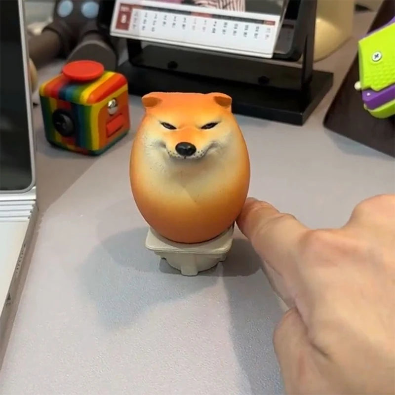 Creative Shiba Inu Realistic Egg Shape PVC Desk Decor