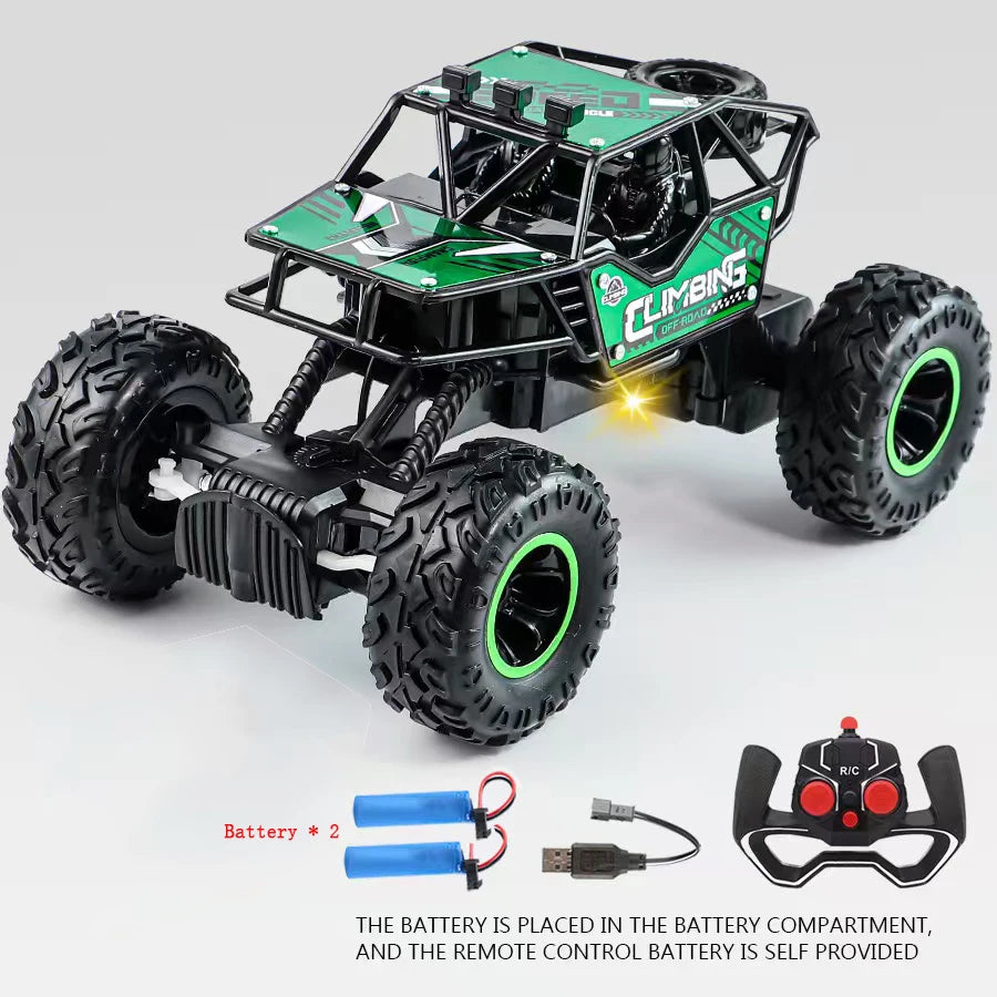 New RC Car 1:16 2WD with LED Light 2.4G 20KM/H High Speed Off-Road Climbing Remote Control