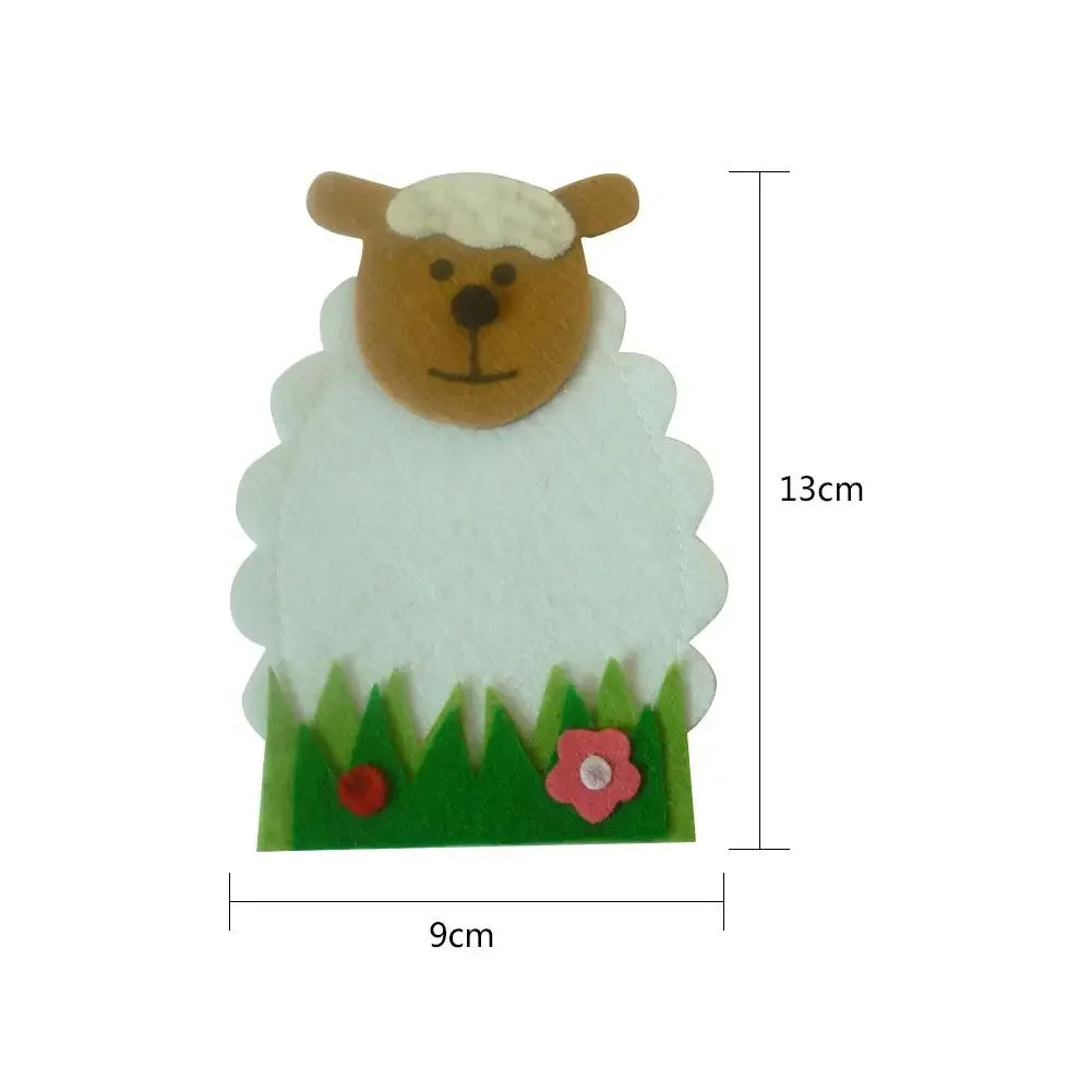 Easter Knife Fork Bags Non-woven Cartoon Sheep